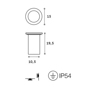 Spot à encastrer en métal pvc, extérieur IP65, culot LED E27