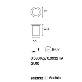 Ideal Lux foco empotrable PARK ROUND SMALL PT1 032832 GU10 LED