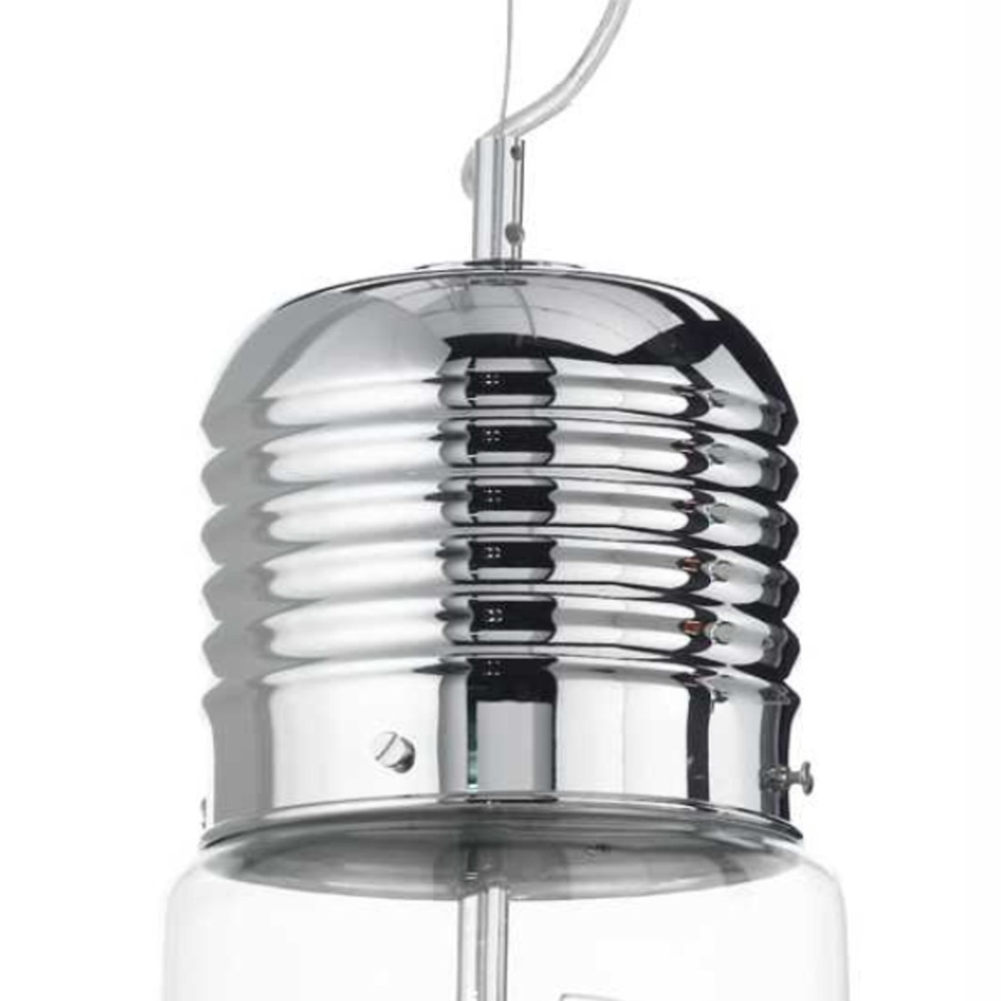 Lustre moderne en forme d'ampoule avec culot E27 max. 60W.