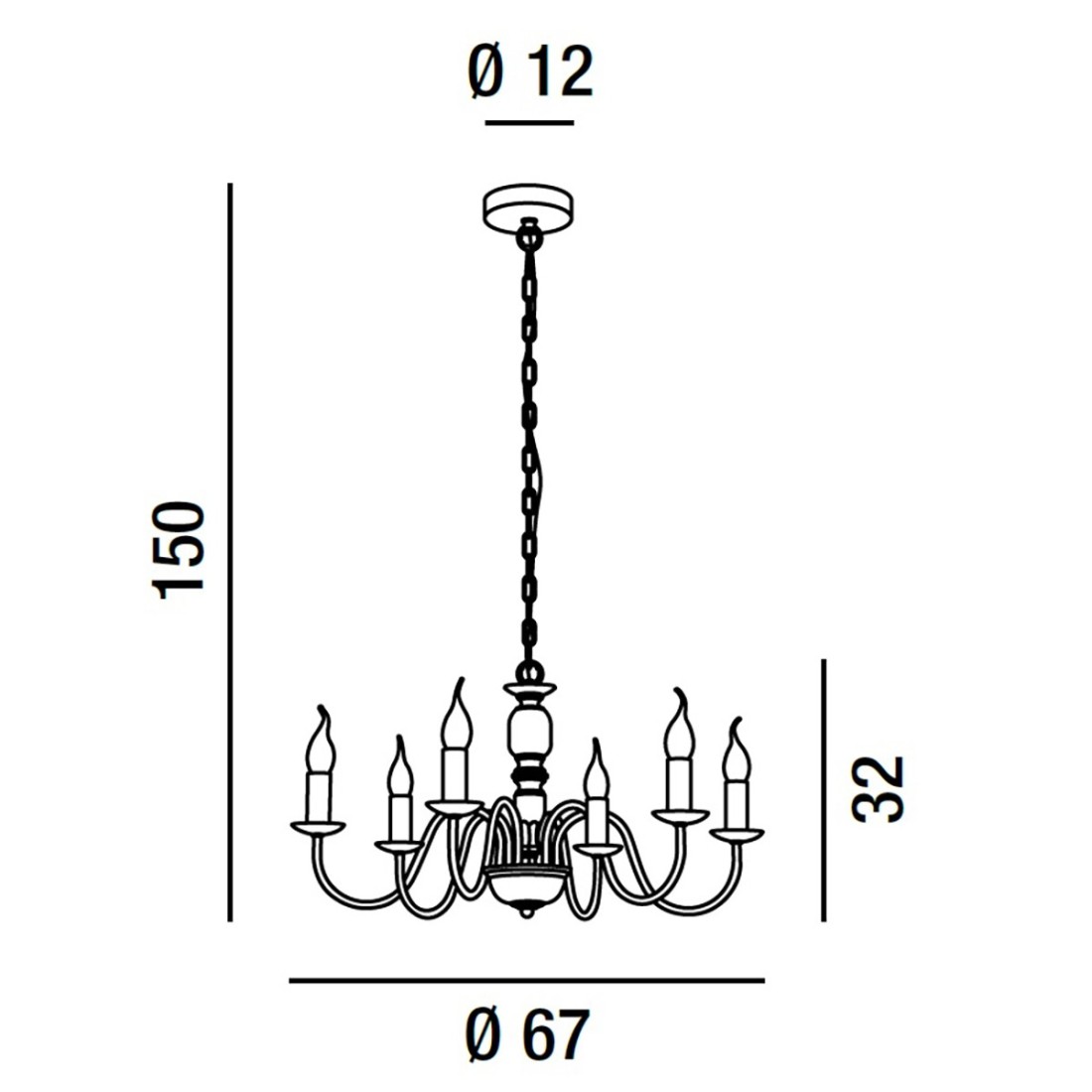 Lampadario moderno Perenz DUCALE 6262 B