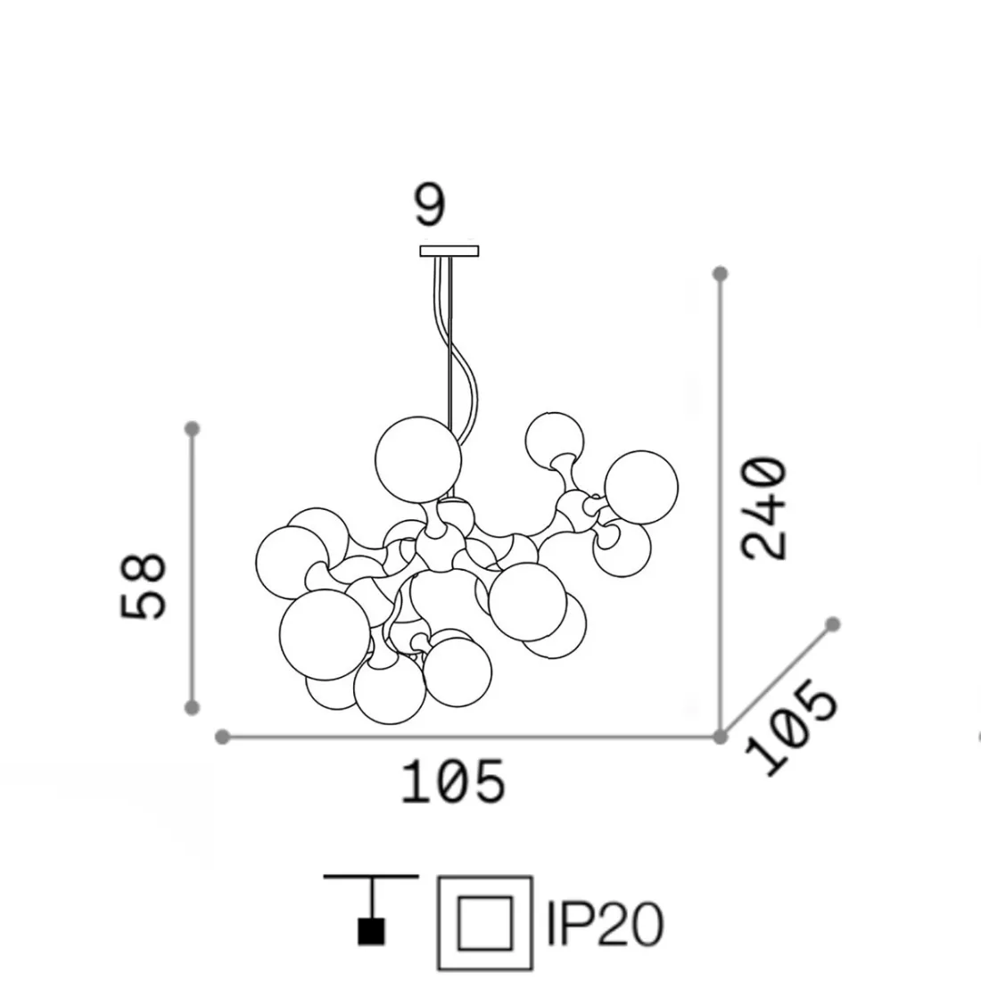 Ideal Lux Lustre WHITE NODES SP15 082073