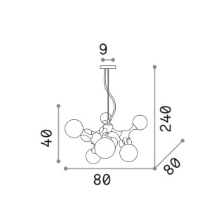 Ideal Lux Kronleuchter MESSING KNOTEN SP9 241036