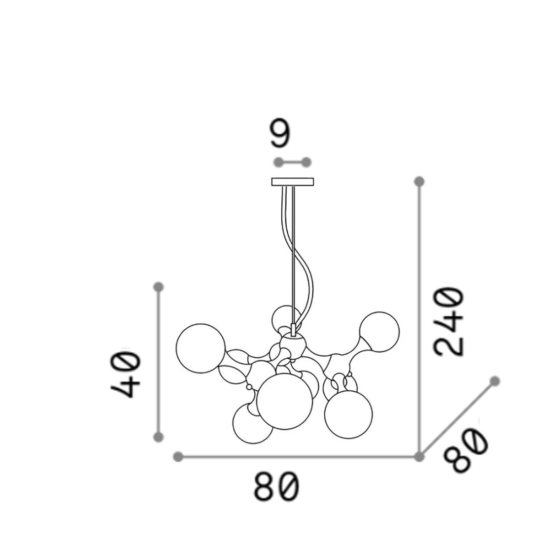 Ideal Lux Kronleuchter MESSING KNOTEN SP9 241036