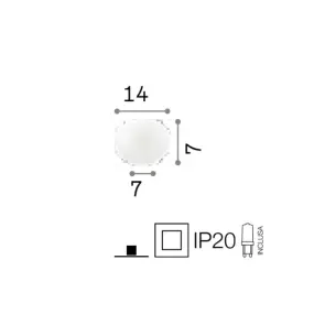 Kugellampe aus weißem Glas mit G9 max. 28W.
