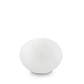 Kugellampe aus weißem Glas mit G9 max. 28W.