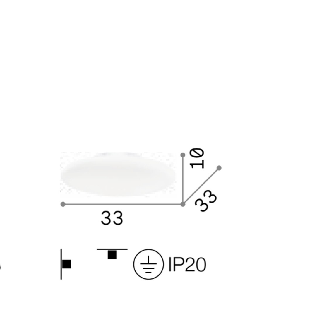 Moderne Deckenleuchte aus weißem Glas mit E27 Fassung max. 60W.