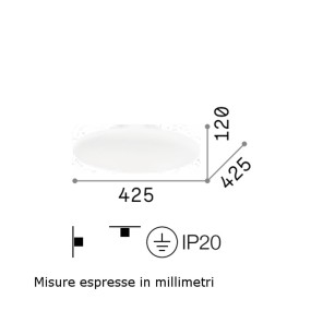 Plafonnier moderne en verre blanc avec culot E27 max. 60W.