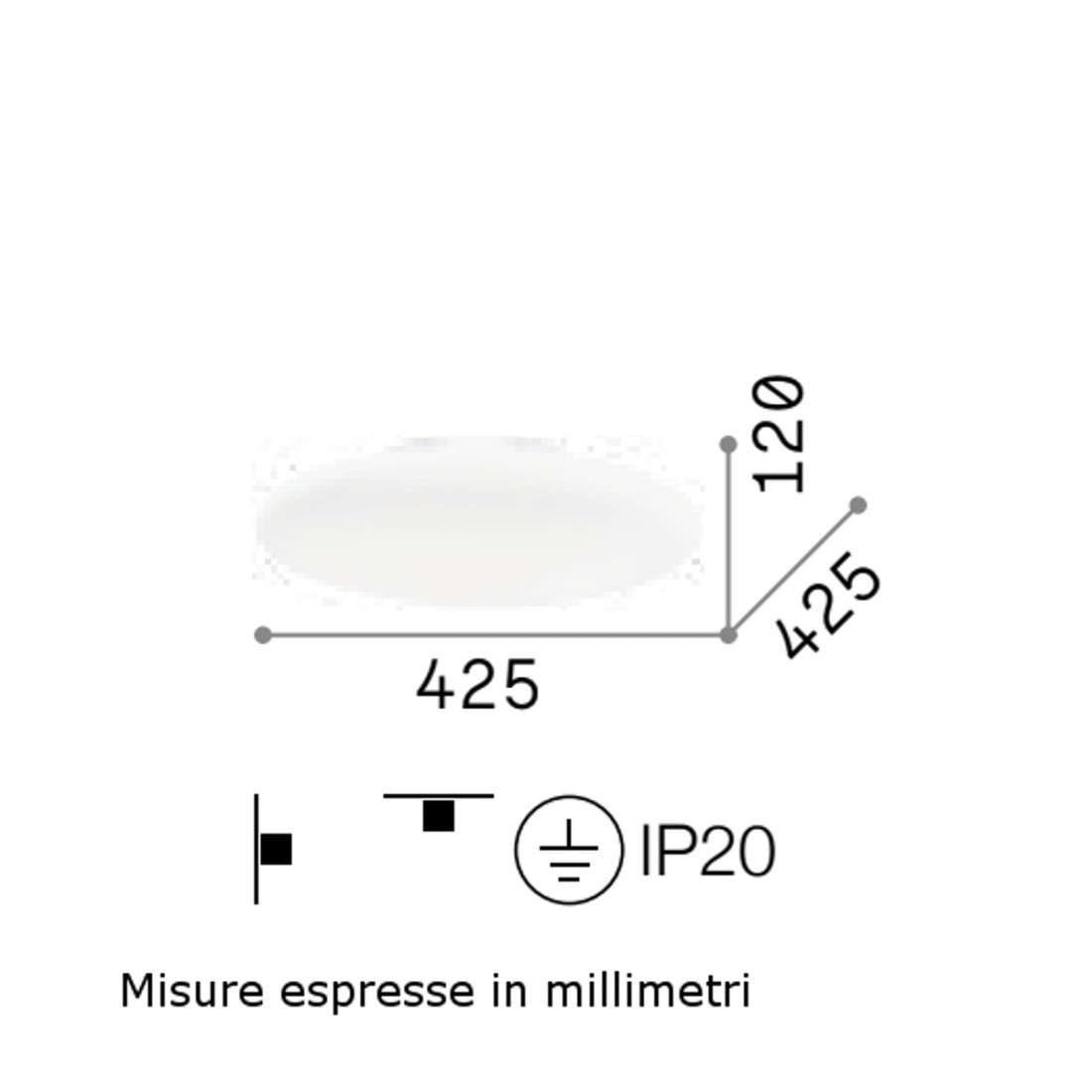 Moderne Deckenleuchte aus weißem Glas mit E27 Fassung max. 60W.