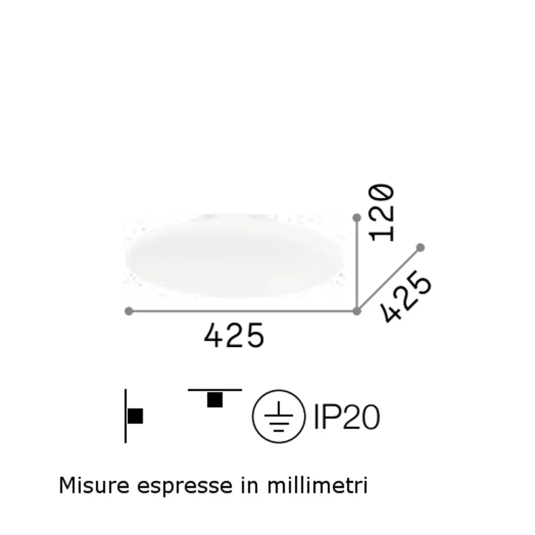 Moderne Deckenleuchte aus weißem Glas mit E27 Fassung max. 60W.