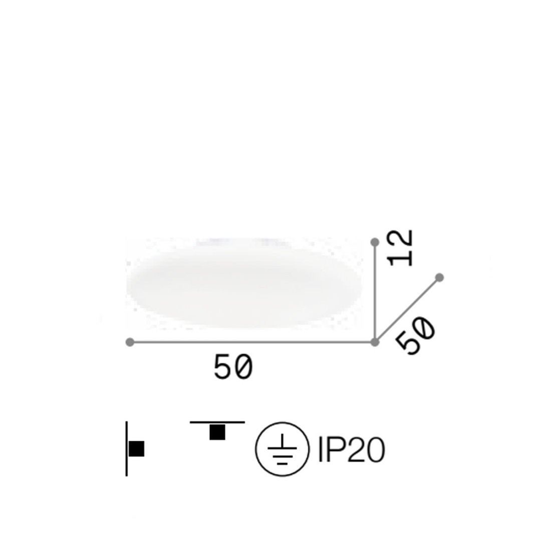 Moderne Deckenleuchte aus weißem Glas mit E27 Fassung max. 60W.