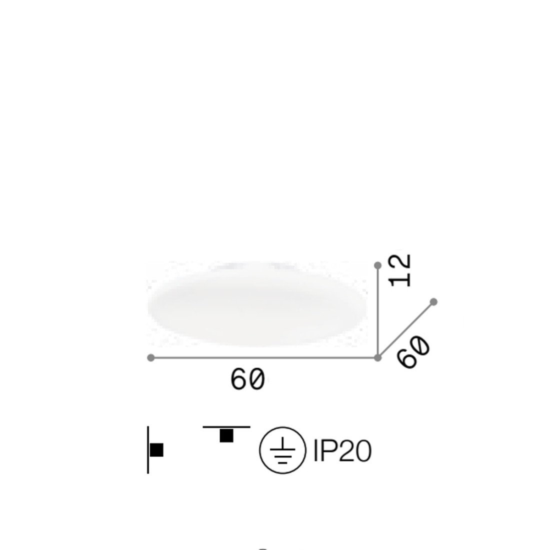 Moderne Deckenleuchte aus weißem Glas mit E27 Fassung max. 60W.