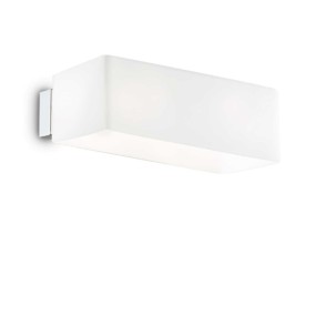 Ideal Lux BOX AP2 Wandleuchte weißes Glas, schwarze LED