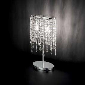 Abat-jour moderno Ideal Lux RAIN TL2 008356 E14 LED metallo cristallo lampada tavolo