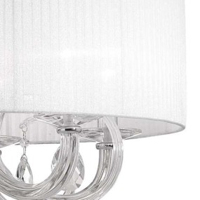 Lustre avec chapeau en organza, verre, cristal. E14 max. 40W.