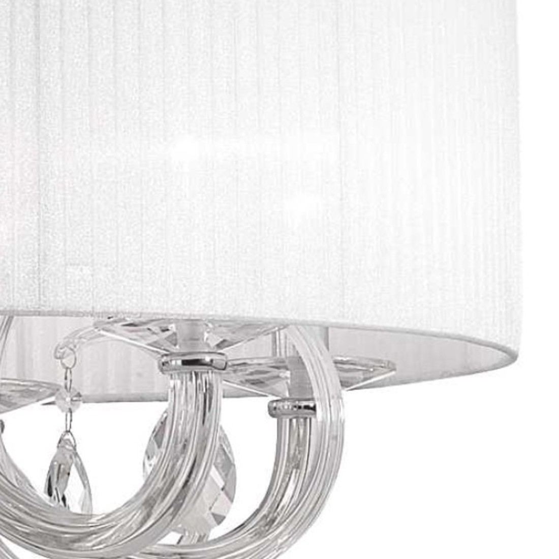 Lustre avec chapeau en organza, verre, cristal. E14 max. 40W.