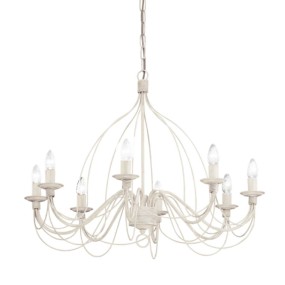 Lampadario classico Ideal Lux CORTE SP8 005898 E14 LED metallo bianco