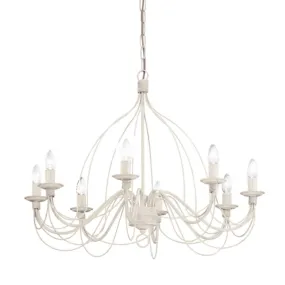 Lustre classique vers le haut, 8 lumières E14 max. 40W.