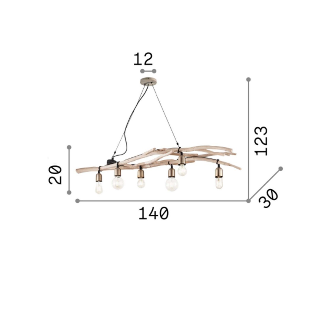 Sospensione Ideal Lux DRIFTWOOD SP6 180922