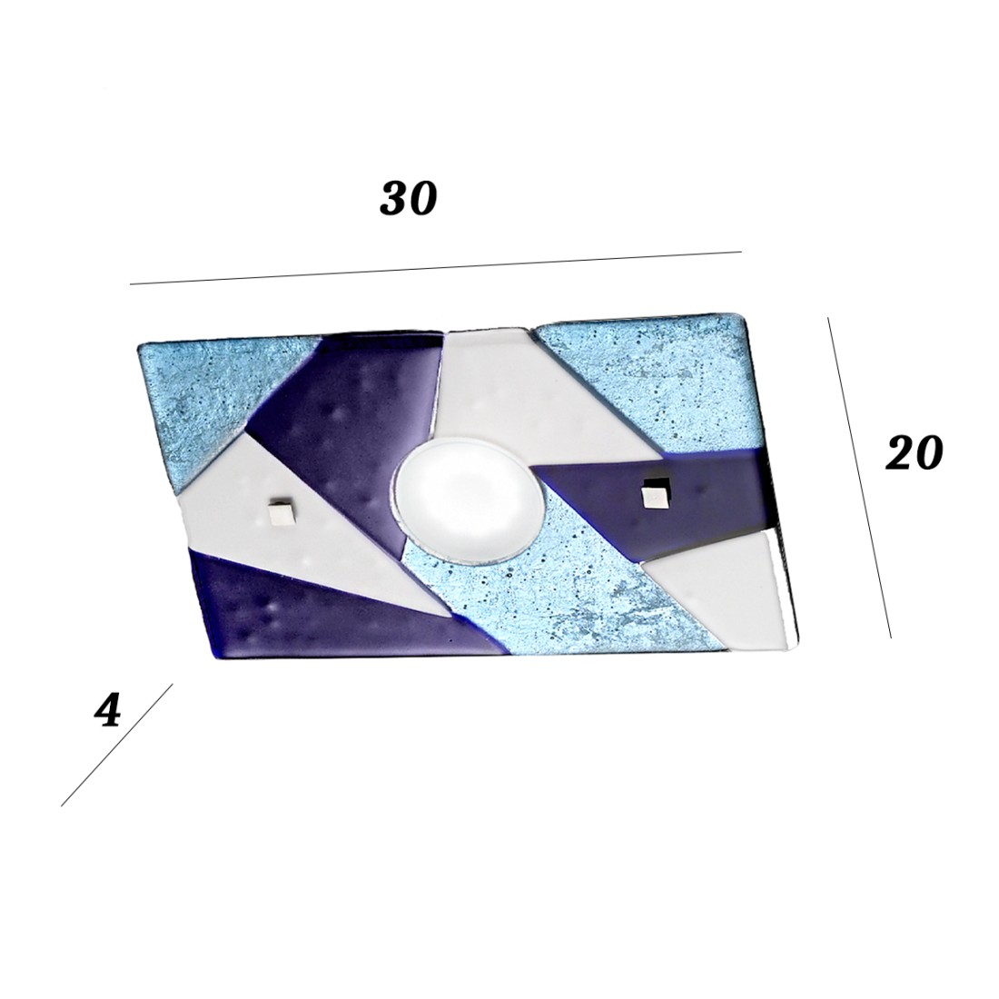 Applique en verre bleu Familamp TRIGONO 330 AP