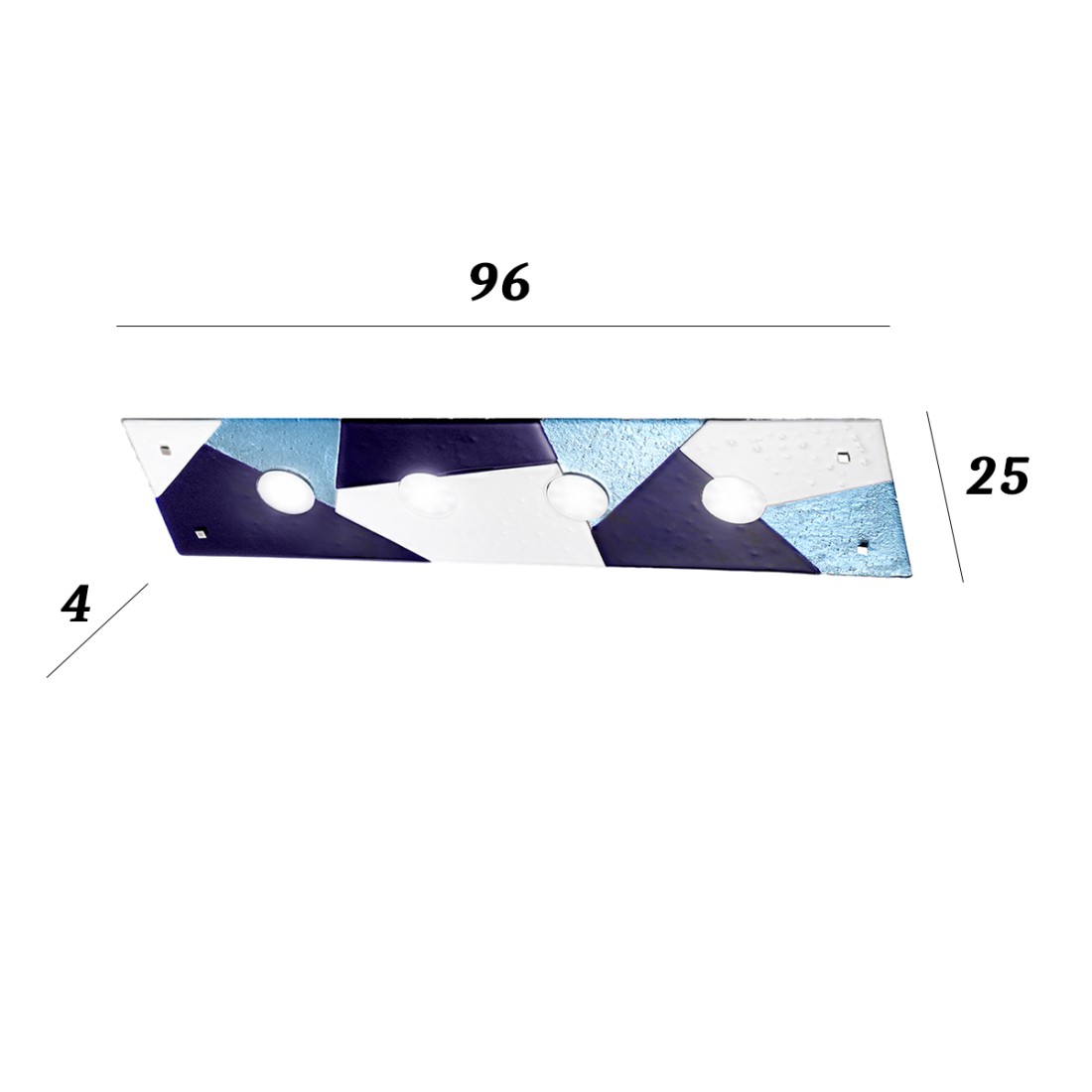 Familamp TRIGONO 330 AG MAXI plafonnier en verre bleu