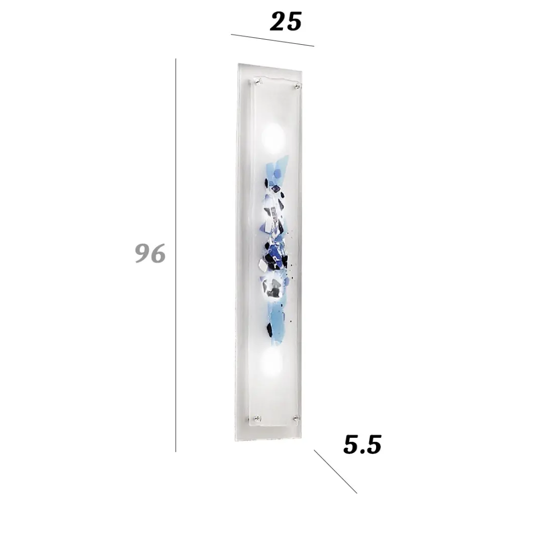 Plafoniera vetro colorato Familamp ABSTRACUS 325 AG MAXI