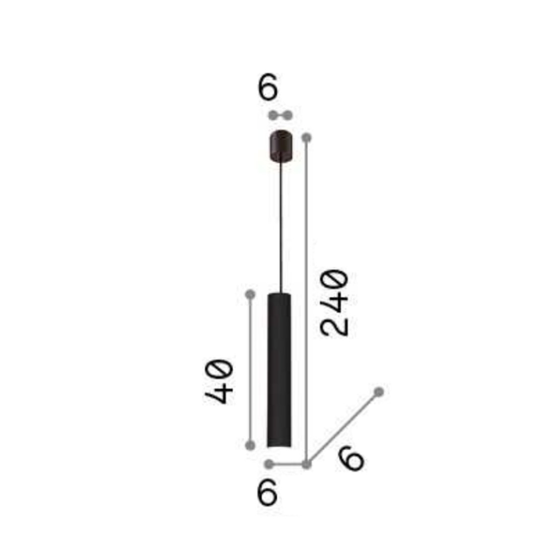 Suspension en métal cylindrique noir ou blanc mat., GU10, led.