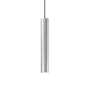 Suspension ID-LOOK SMALL SP1 GU10 LED 6CM moderne métal blanc noir feuille d'argent chrome lustre intérieur cylindre