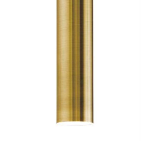 Metallaufhängung mit Cortenzylinder, Kupfer, Bronze oder Gold. GU10, geführt.