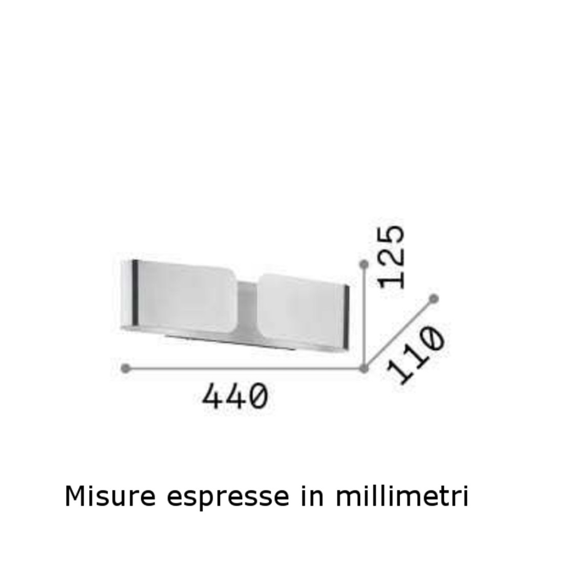 Applique à bande métallique avec coupe légère, led bi-émission.