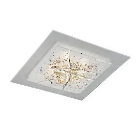 Familamp MIAMI 309 PL60 schwarze Glas-Silberblatt-Deckenleuchte