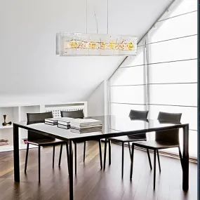 Lustre en verre feuille...