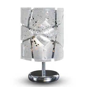 Abat-jour vetro foglia argento-nero Familamp MIAMI 309 LP