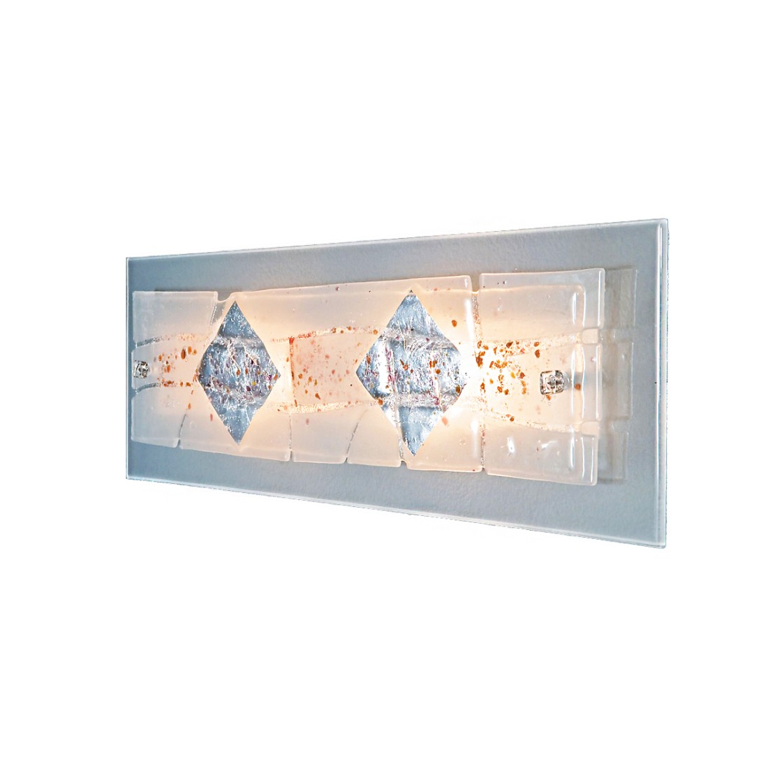 Silber-Amethyst-Blattglas-Wandleuchte Familamp MIAMI 309 AG