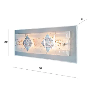 Silber-Amethyst-Blattglas-Wandleuchte Familamp MIAMI 309 AG