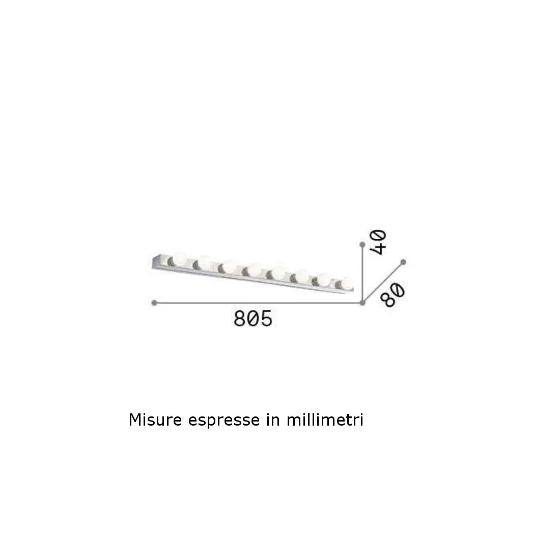 Applique murale effet cinéma pour miroirs à lumière diffuse. LED.