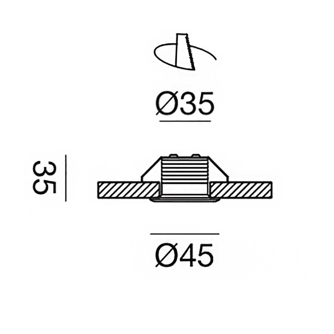 Spot encastré Gea Led GFA1080N aluminium blanc