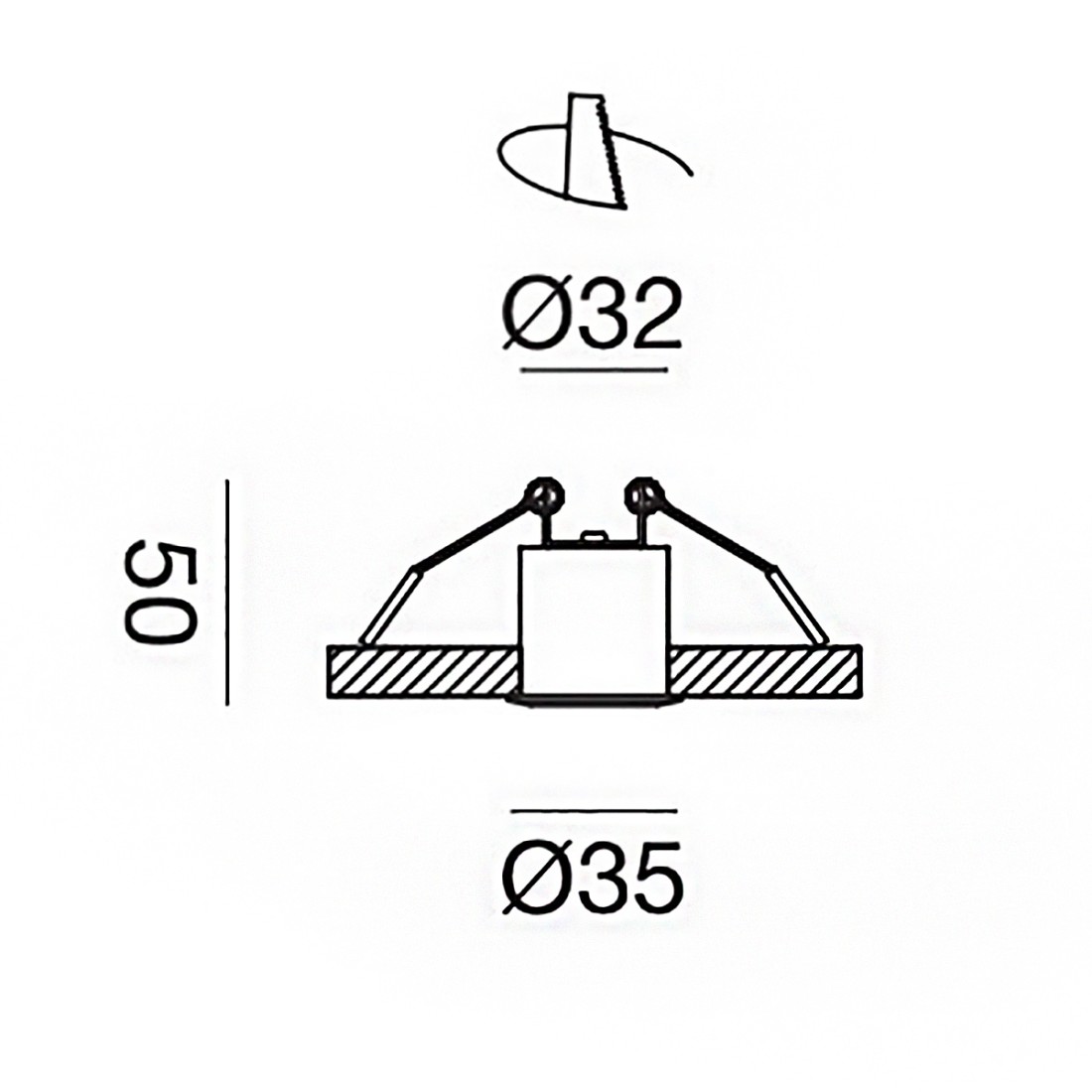 Gea Luce Gaia faretto 4w 3000k da incasso per cartongesso led