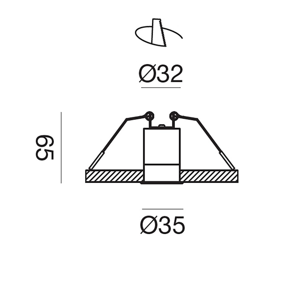 Spot encastrable noir en aluminium Gea Led GFA1101C