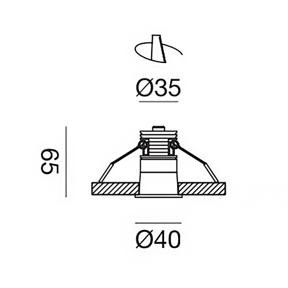 Spot encastré Gea Led GFA1110C aluminium blanc