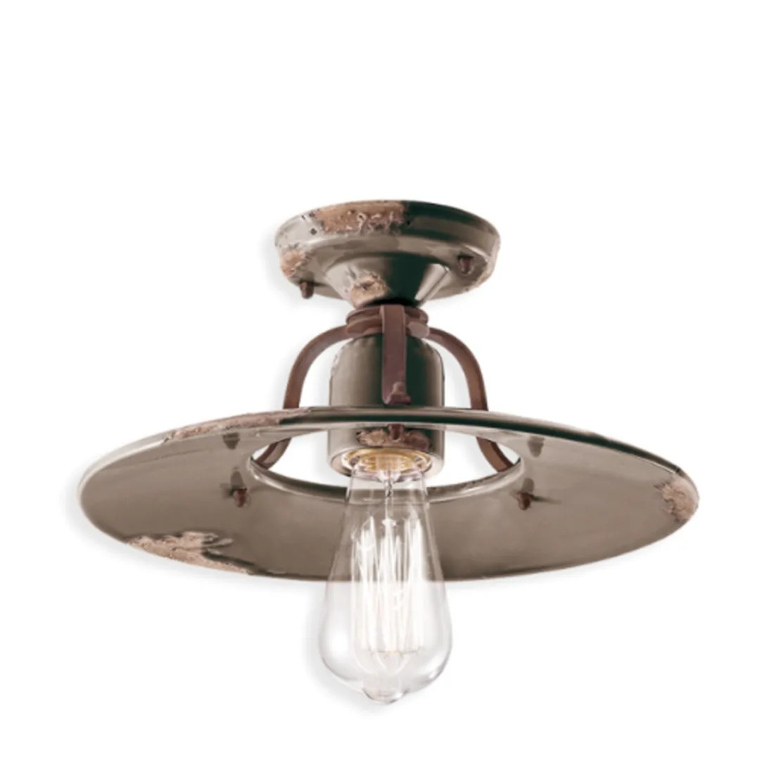 Plafón rústico Ferroluce Retrò COUNTRY C1444 E27 LED