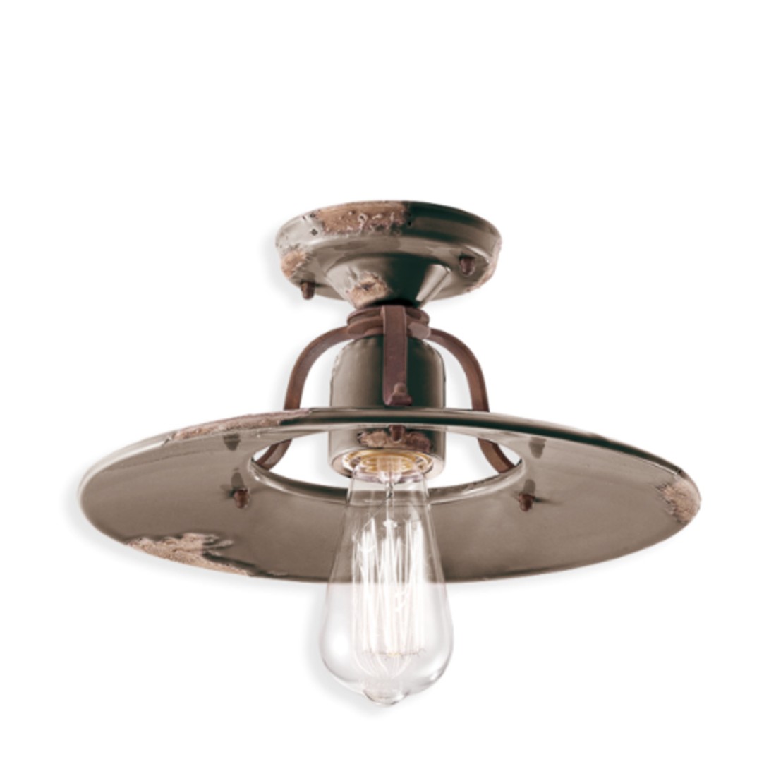 Plafoniera rustica Ferroluce Retrò COUNTRY C1444 E27 LED