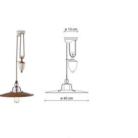 Araña rústica Ferroluce Retrò GRUNGE C1436 E27 LED