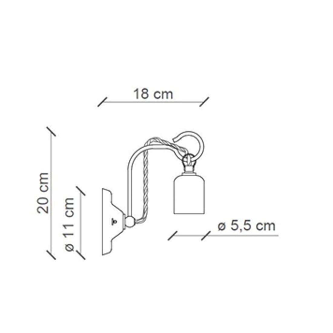 Applique rustica Ferroluce Retrò VINTAGE C665 E27 LED