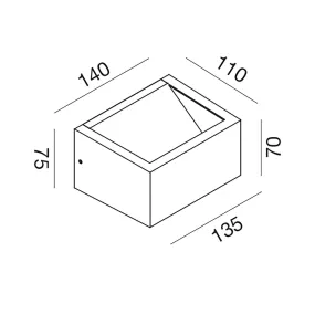 Aplique antracita Gea Led GES1150 IP54 LED blanco dinámico