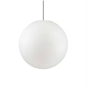 Lustre extérieur sphère blanche, pour jardin. LED.