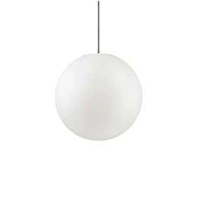 Lustre extérieur sphère blanche, pour jardin. LED.