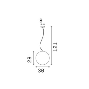 Lampadario moderno Ideal Lux SOLE SP1 SMALL 135991 E27 LED