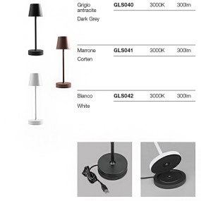 Externe Batterielampe Gea Led GLS040 300LM IP54 Anthrazit