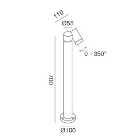 Lampioncino esterno Gea Led GES1111 70H GU10 LED marrone