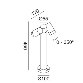 Lampioncino esterno Gea Led GES1112 45H GU10 LED marrone